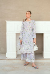SS25DC-2543 LIGHT PURPLE LAWN 2PCS EMBROIDERED KURTA WITH TROUSER
